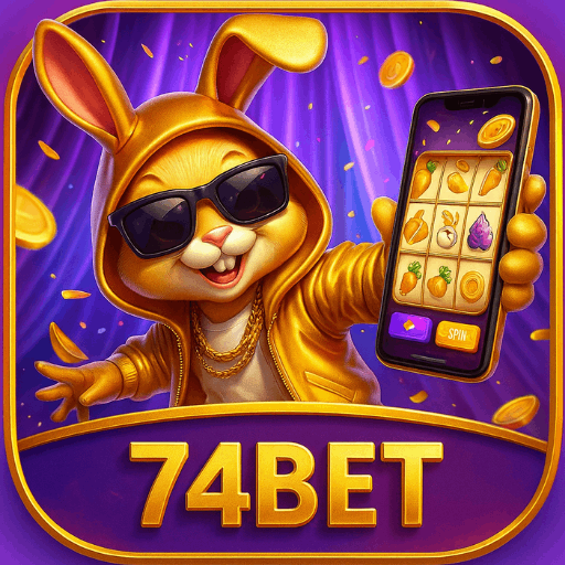 Imagem promocional da 74BET mostrando a plataforma e suas vantagens